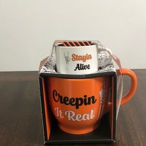 Creepin It Real Stayin Alive Orange Mugs Set .Small/Large